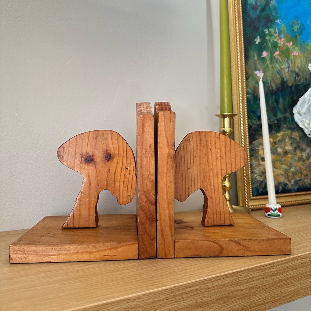 Vintage Handmade Mushroom Wooden Bookends - Set of 2 - Picture 4 of 6